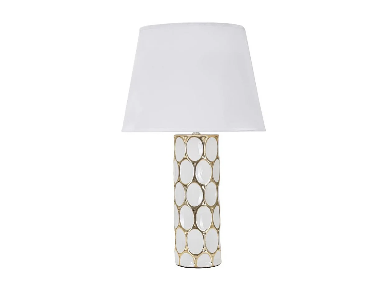 Lampe à Poser en Céramique "Carv" 56cm Blanc & Or