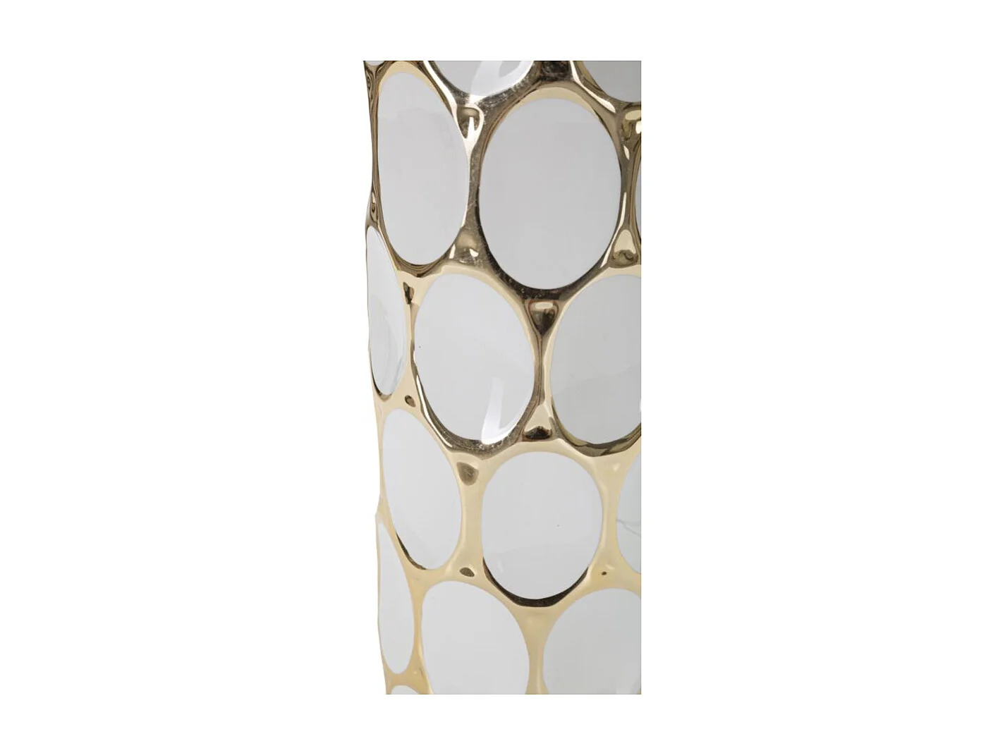 Lampe à Poser en Céramique "Carv" 56cm Blanc & Or