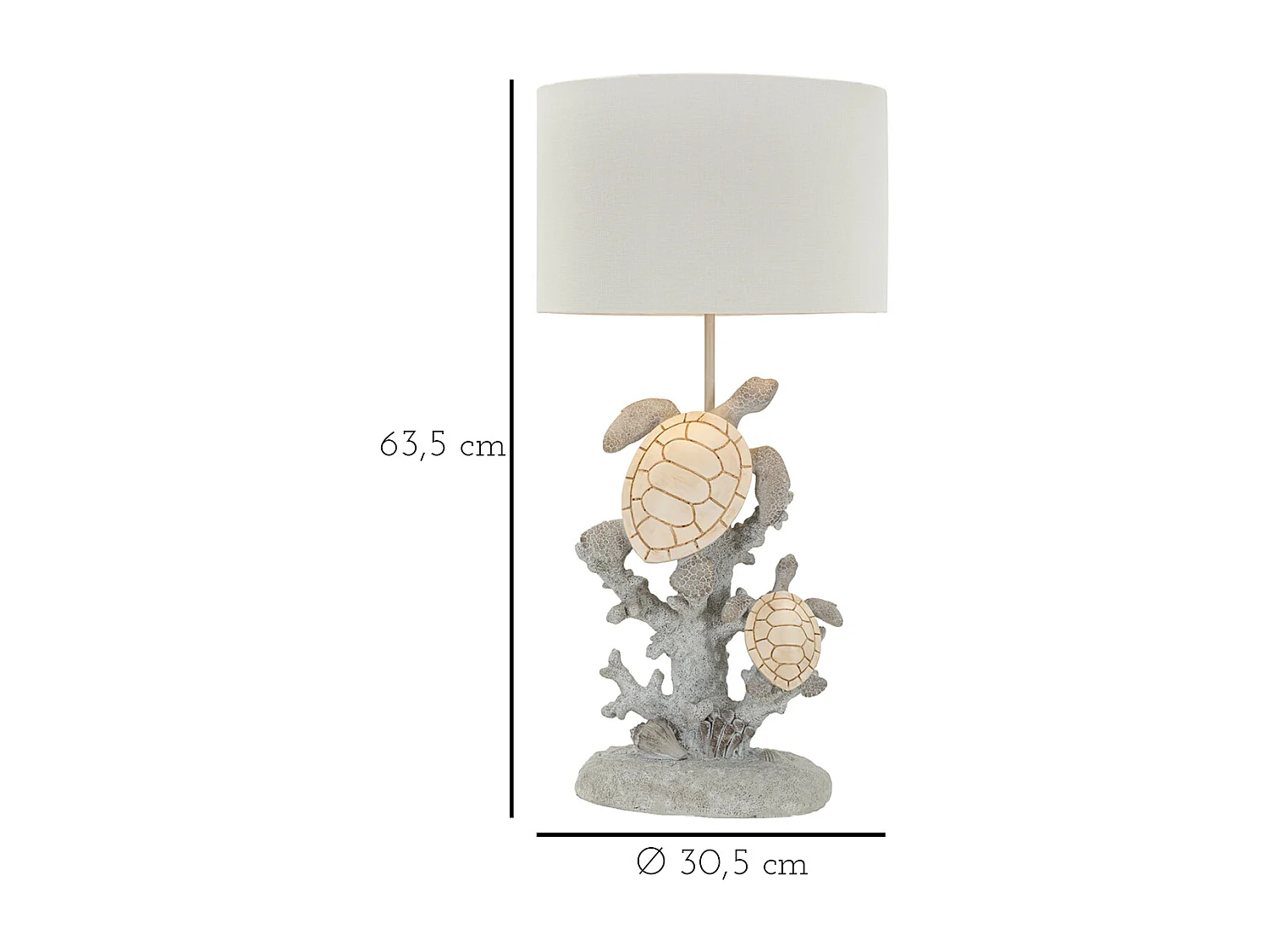 Lampe à Poser en Résine "Tortues" 63cm Multicolore