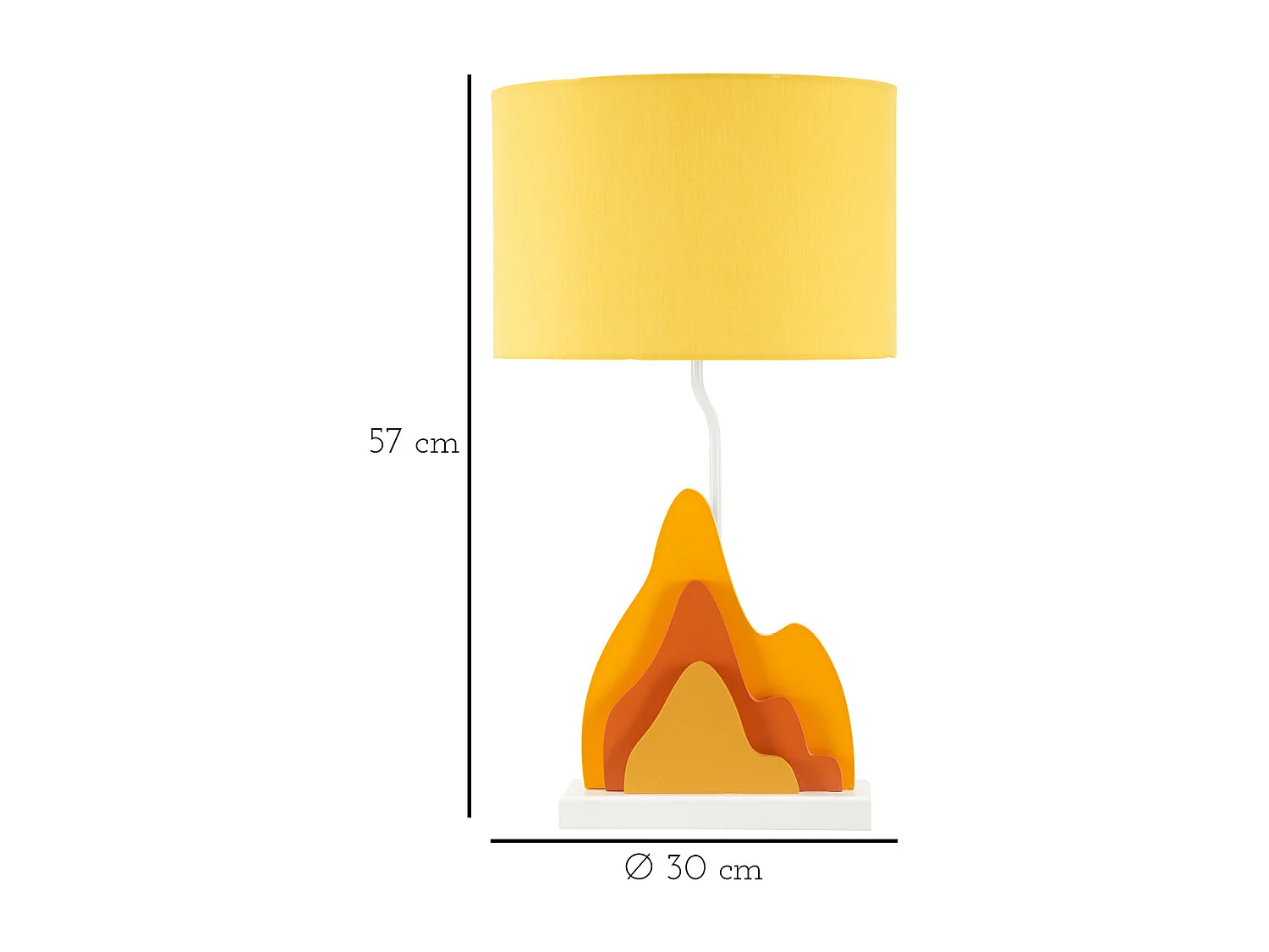 Lampe à Poser Déco "Flamme" 57cm Multicolore
