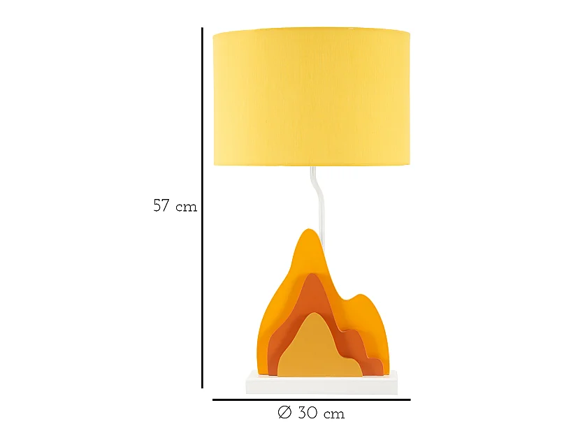 Lampe à Poser Déco "Flamme" 57cm Multicolore