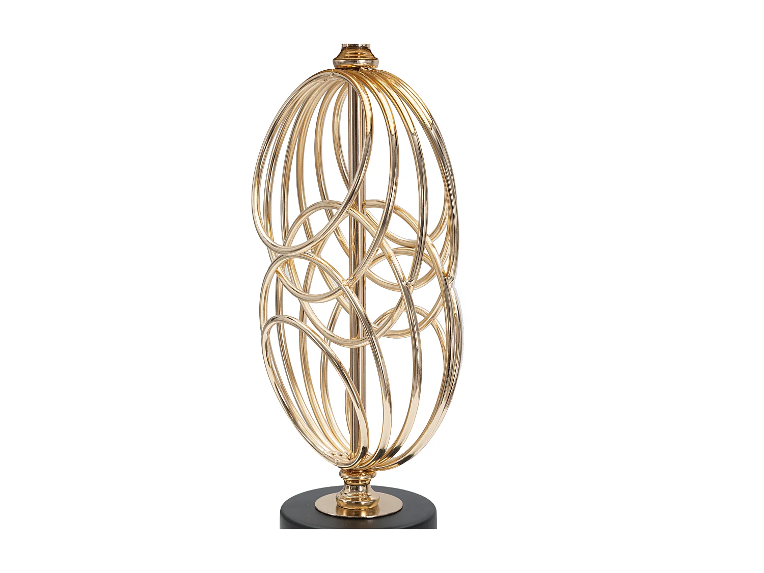 Lampada da tavolo in metallo dorata con paralume nero  Ø cm 20x58,5