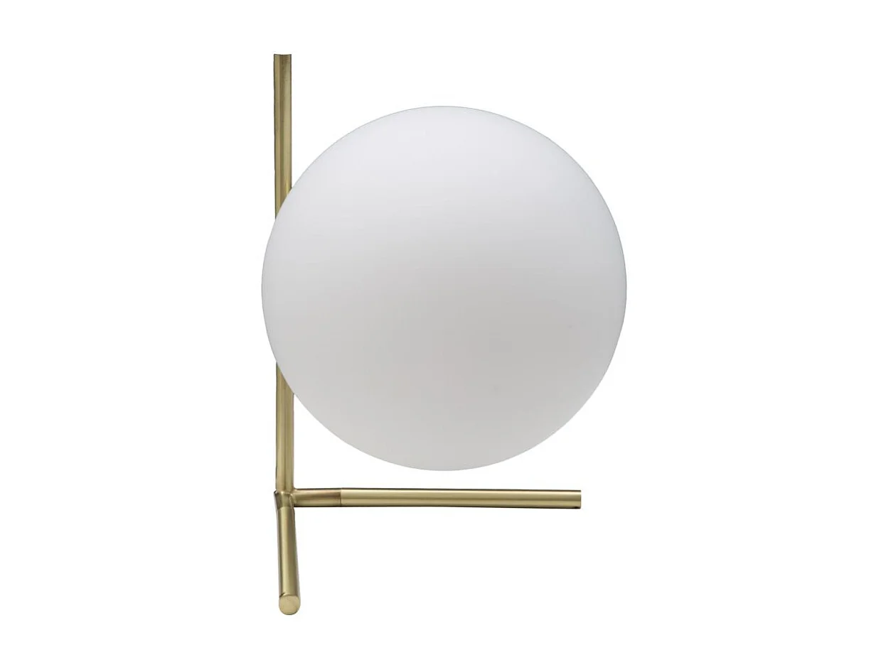 Lampe à Poser Sphère "Glamy" 27cm Blanc & Or