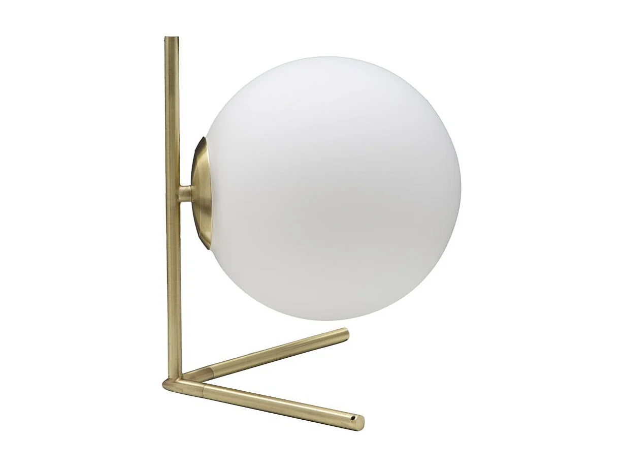 Lampe à Poser Sphère "Glamy" 27cm Blanc & Or