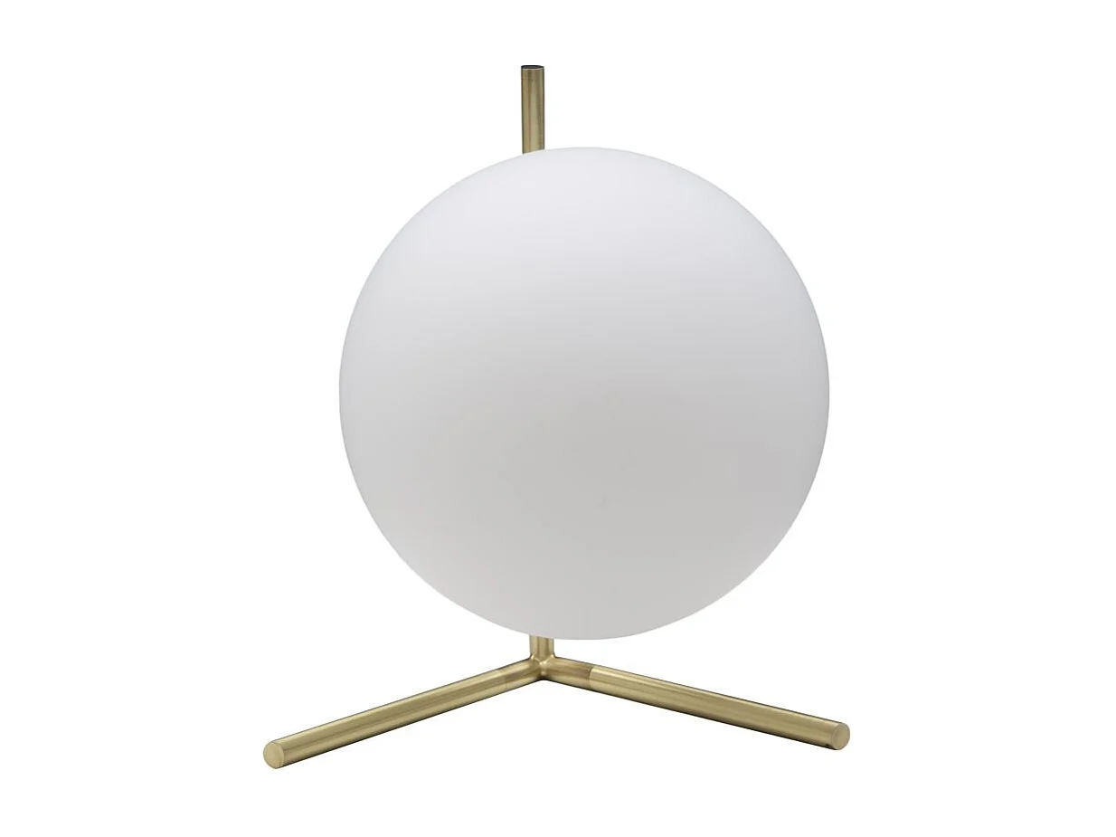Lampe à Poser Sphère "Glamy" 27cm Blanc & Or