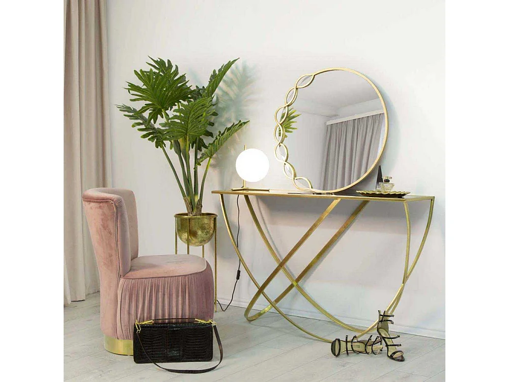Lampe à Poser Sphère "Glamy" 27cm Blanc & Or