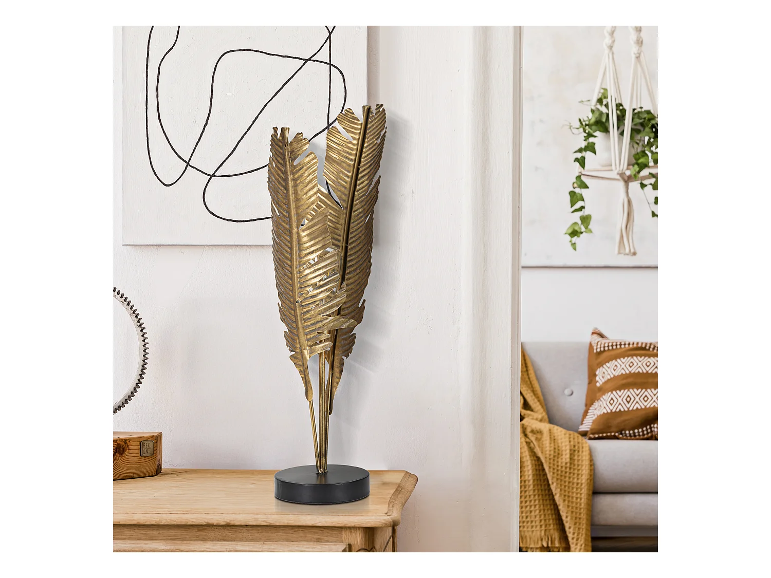 Lampe à Poser en Métal "Palm" 65cm Or