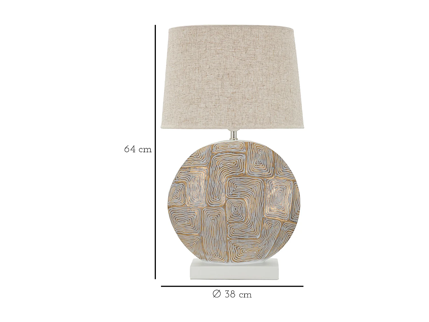 Lampe à Poser en Résine "Elips" 68cm Or