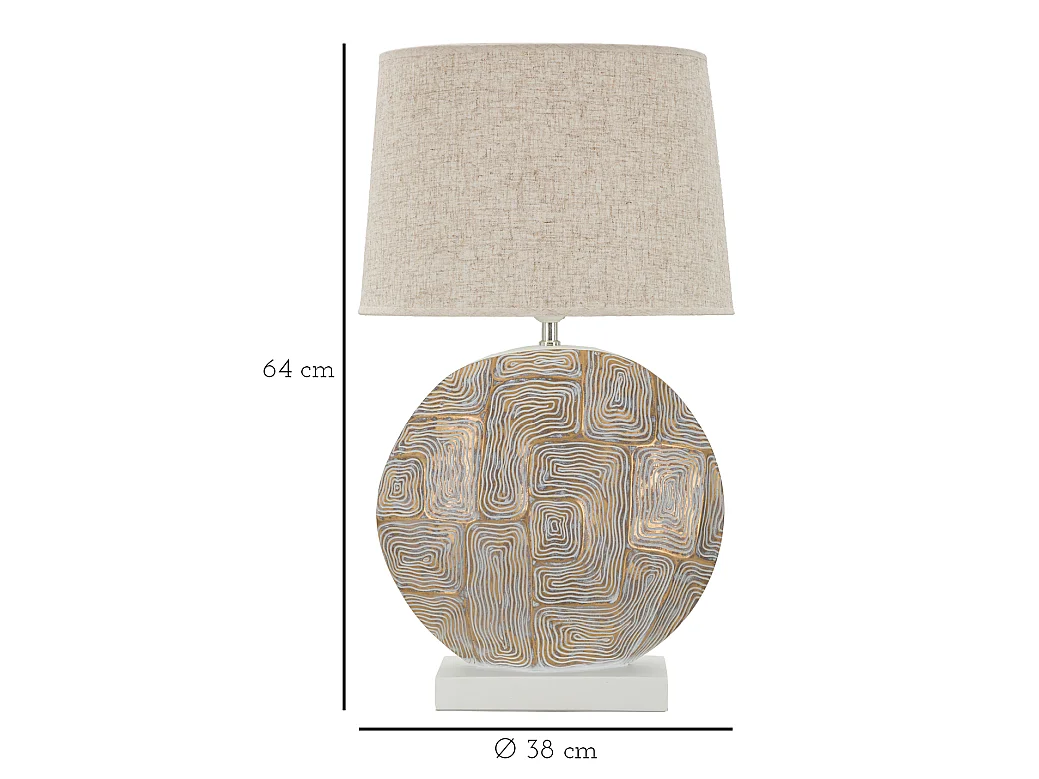 Lampe à Poser en Résine "Elips" 68cm Or