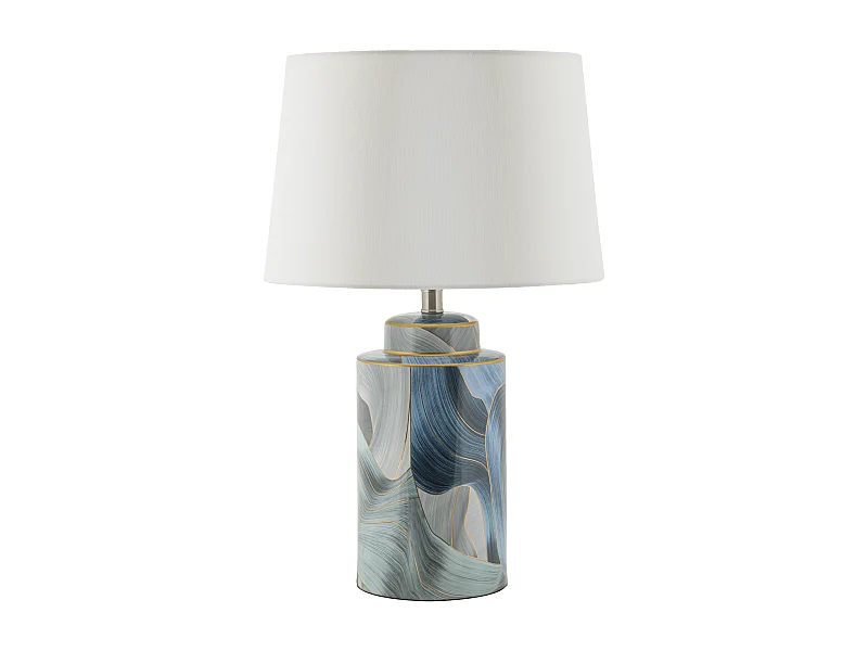 Lampada da tavolo in ceramica blu Ø cm 40x64