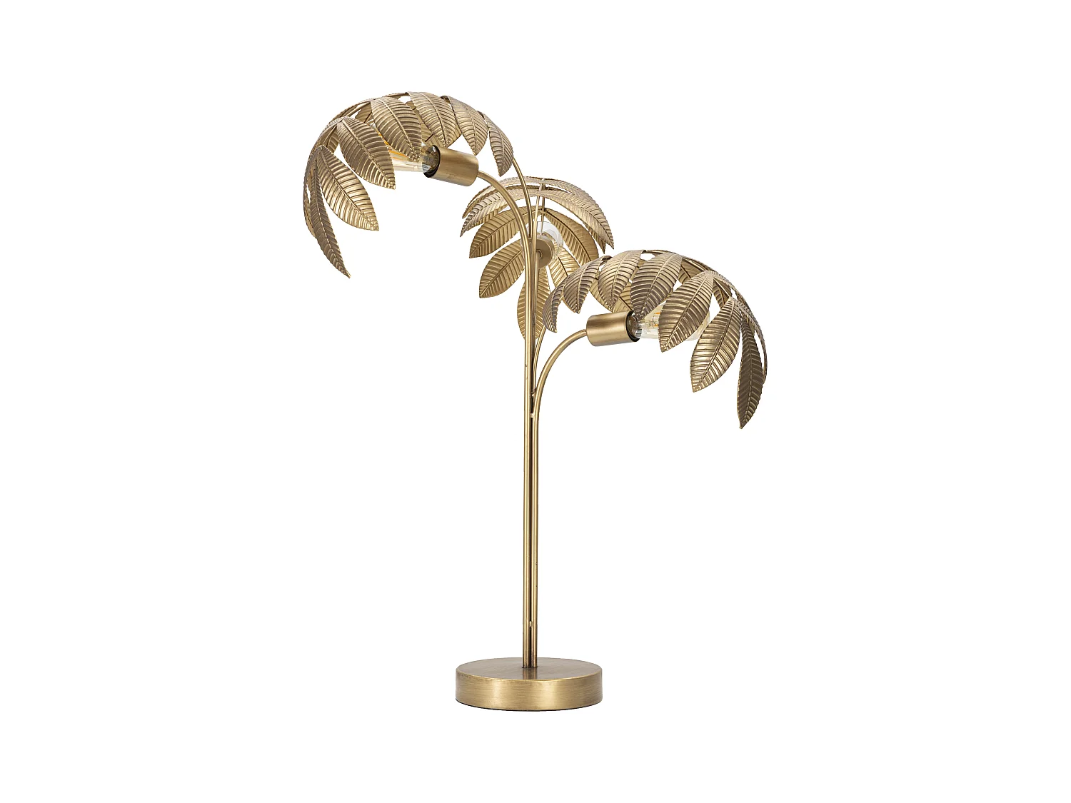 Lampe à poser - Design inspiré des feuilles de métal - Eclairage 3 points - Dimensions Ø 57x81 cm - Idéal pour le style tropical et contemporain