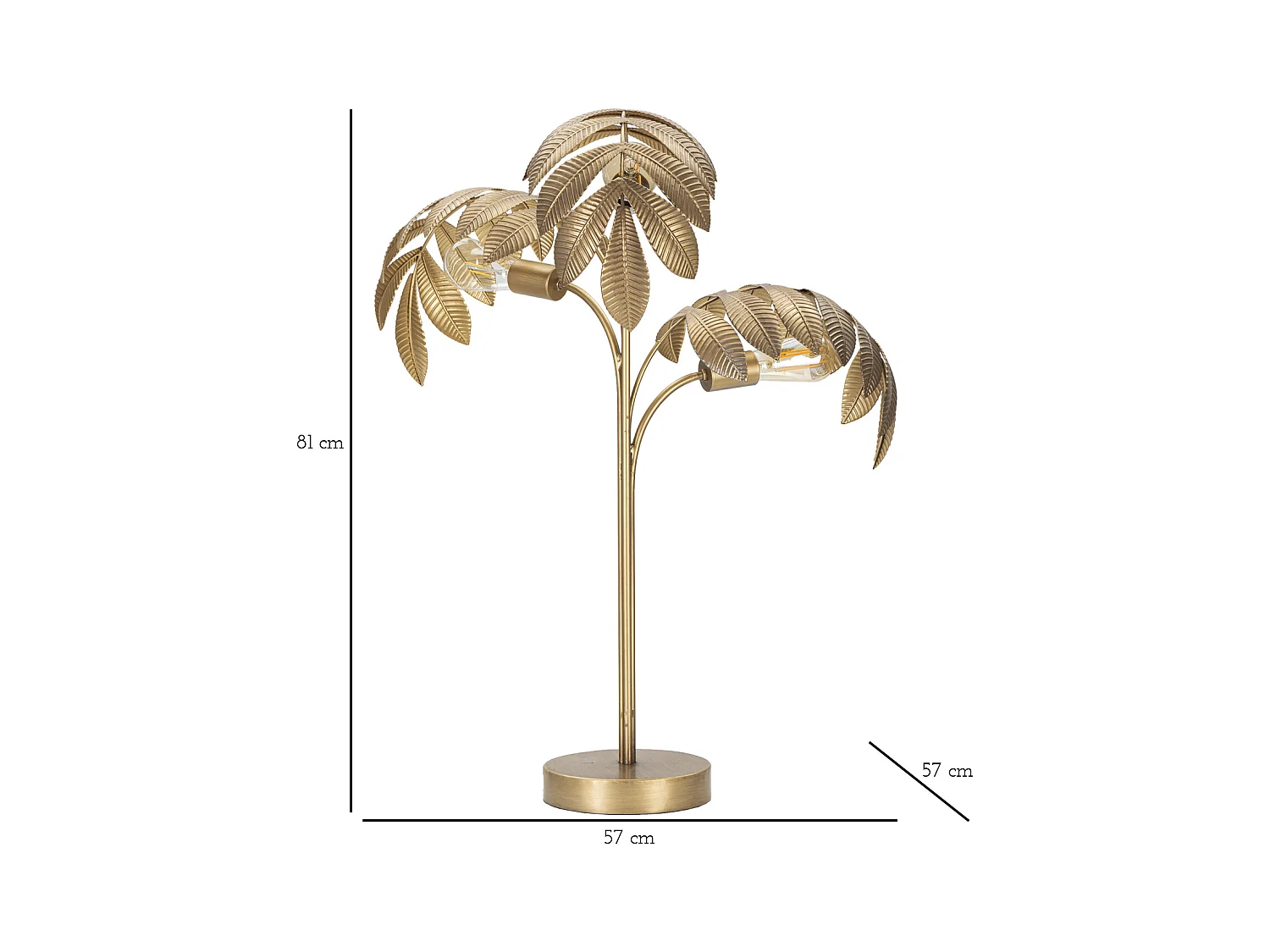 Lampe à Poser en Métal "Leaf" 81cm Or