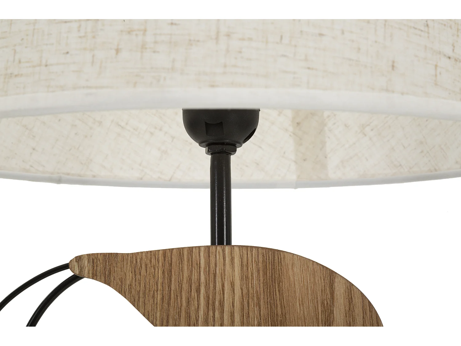 Lampe de table en métal et bois noir et marron Ø cm 29,8x64,8
