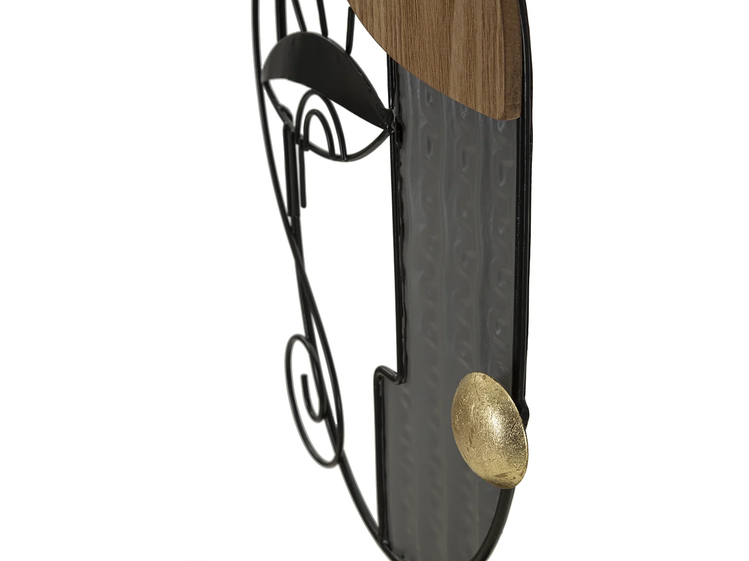 Lampe de table en métal et bois noir et marron Ø cm 29,8x64,8