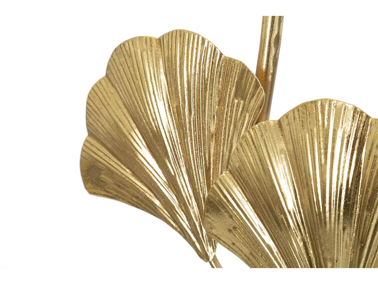 Lampada da tavolo in metallo dorata con paralume bianco Ø cm 33x81