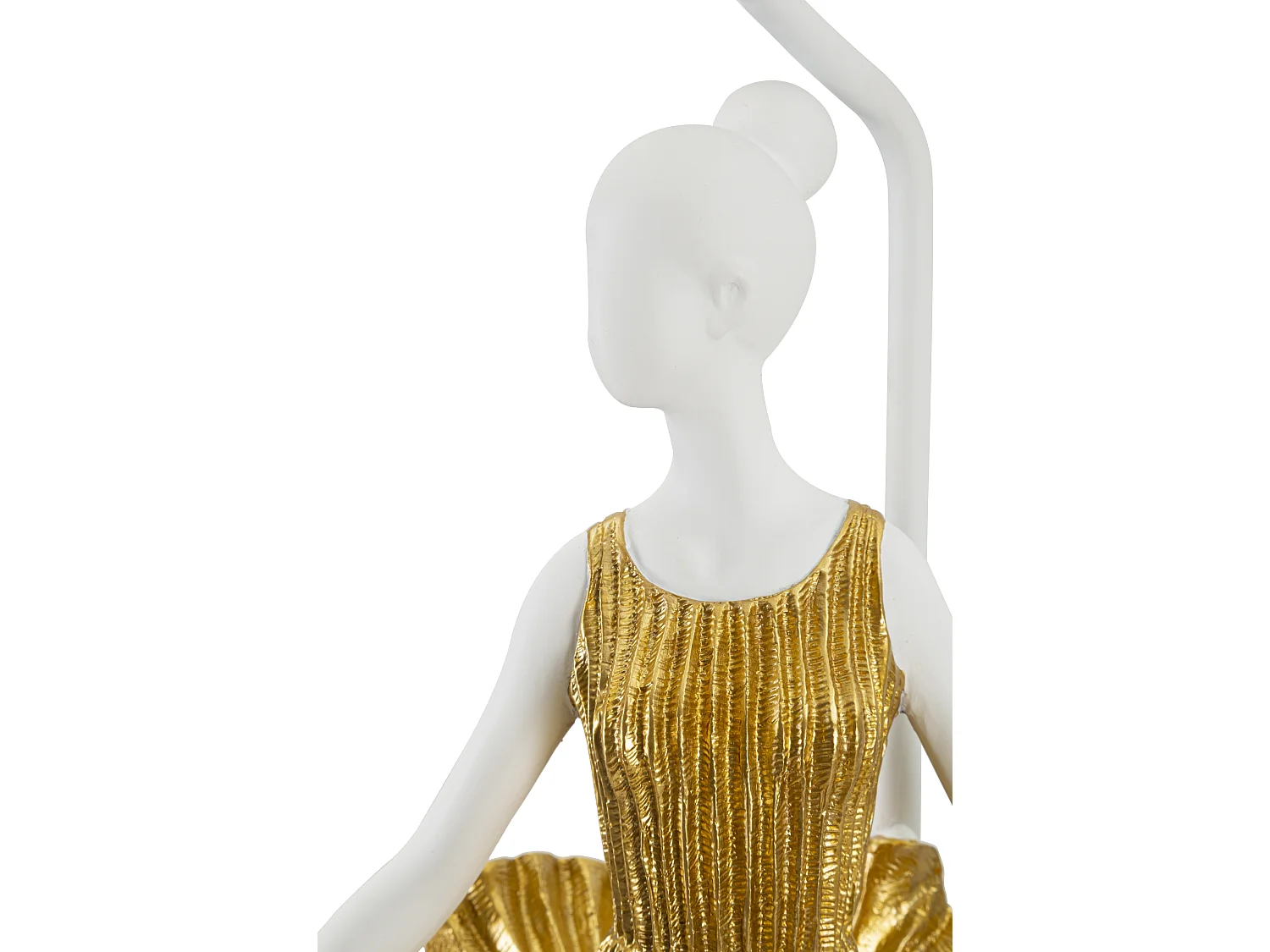 Lampe à Poser en Résine "Dancer" 90cm Blanc & Or