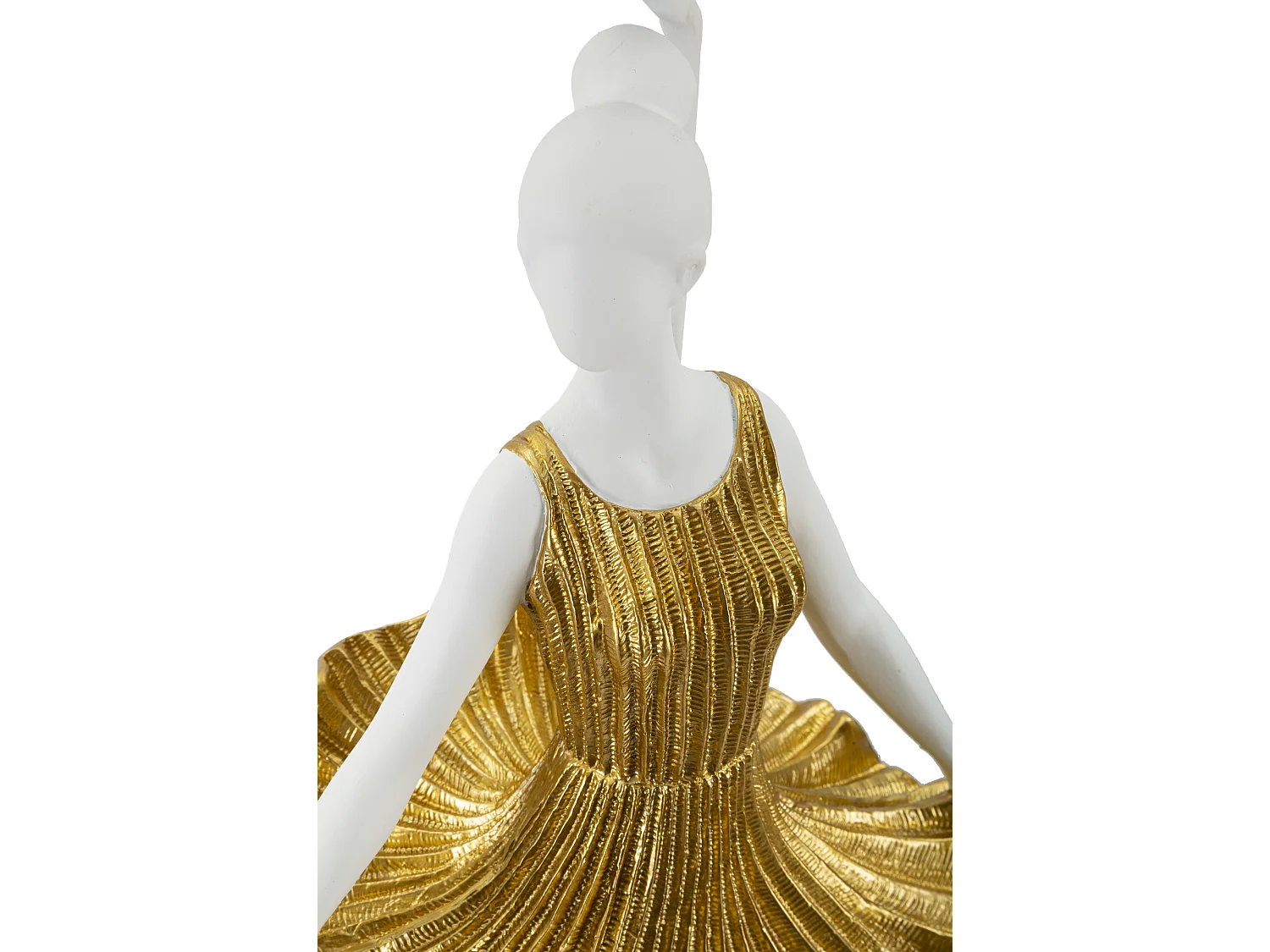 Lampe à Poser en Résine "Dancer" 90cm Blanc & Or