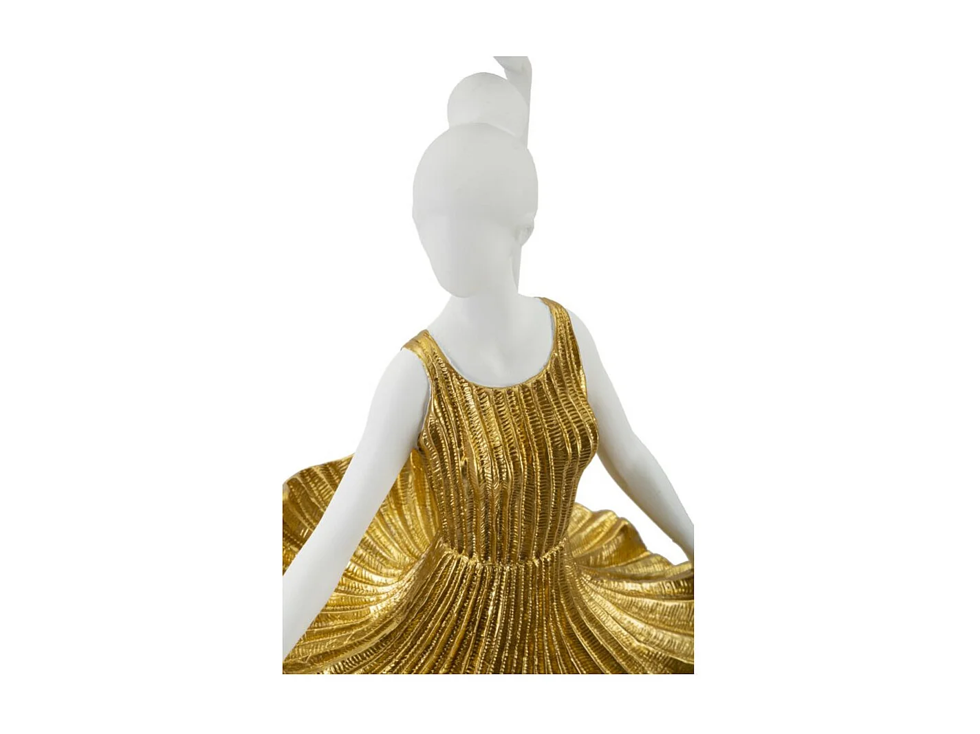 Lampe à Poser en Résine "Dancer" 90cm Blanc & Or