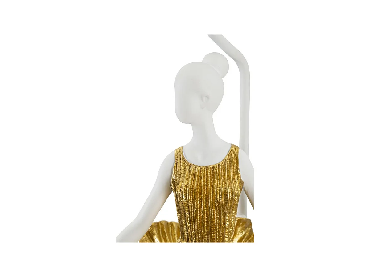 Lampe à Poser en Résine "Dancer" 90cm Blanc & Or