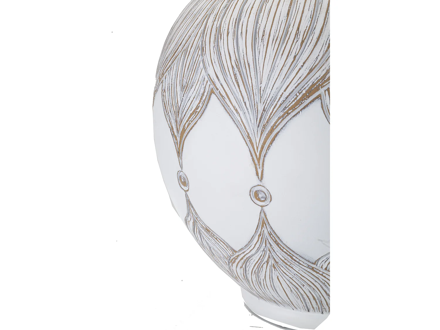 Lampe à Poser en Résine "Atene" 59cm Blanc & Naturel