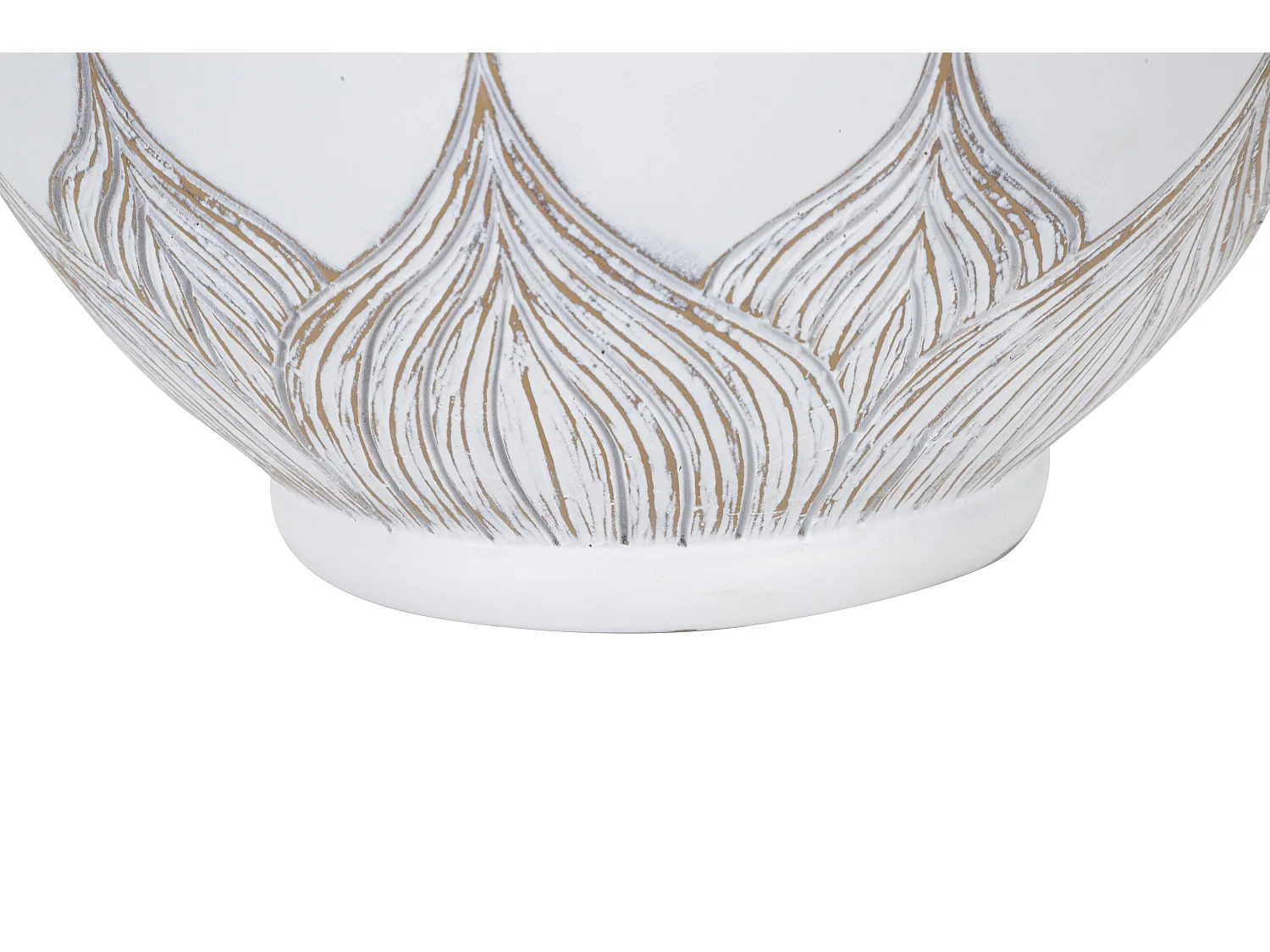 Lampe à Poser en Résine "Atene" 59cm Blanc & Naturel