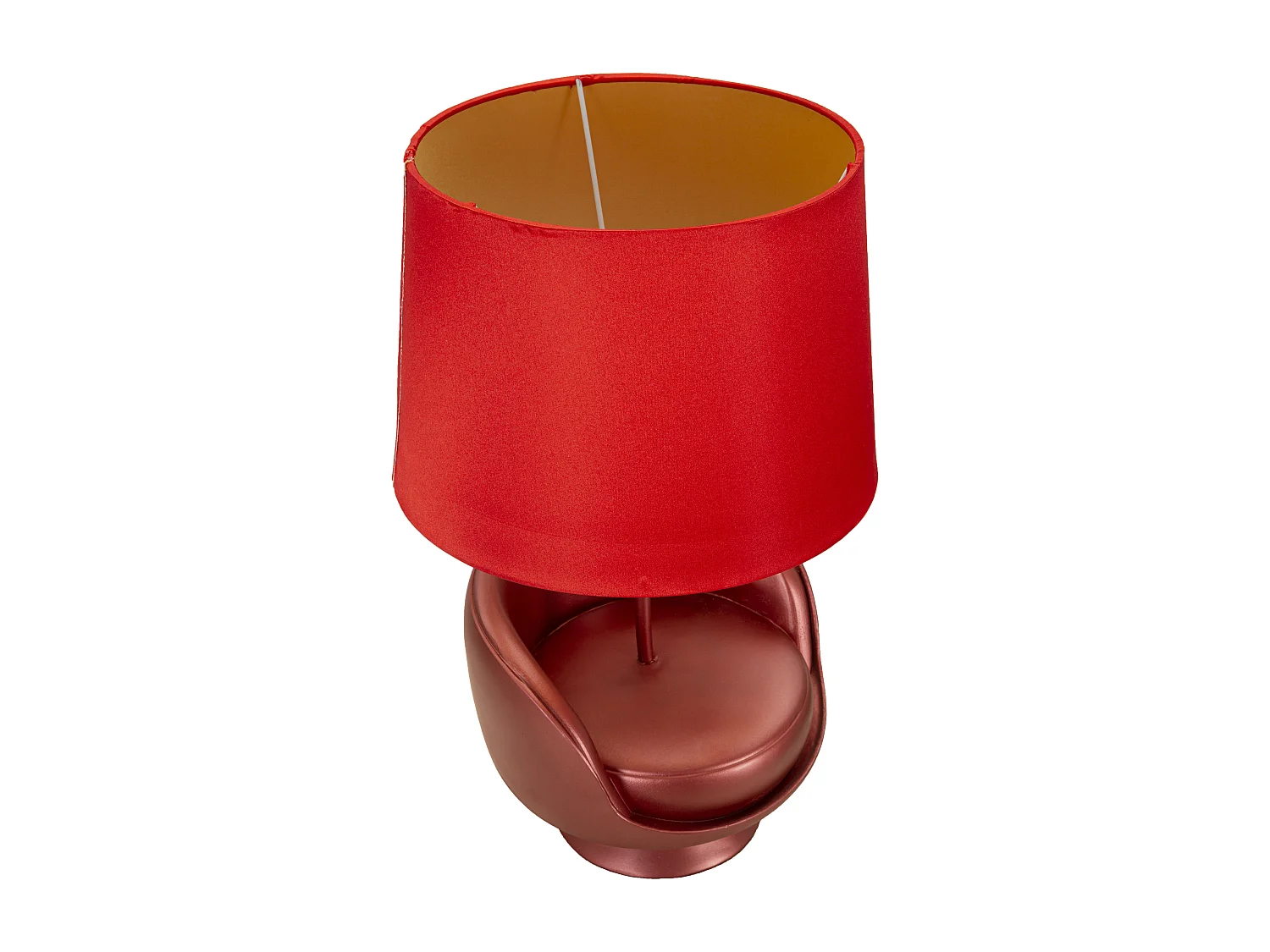 Lampada da tavolo poltrona in resina rossa Ø cm 26x43