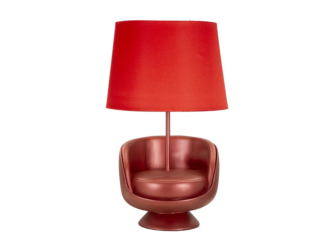 Lampe à Poser Déco "Midcentury" 43cm Rouge