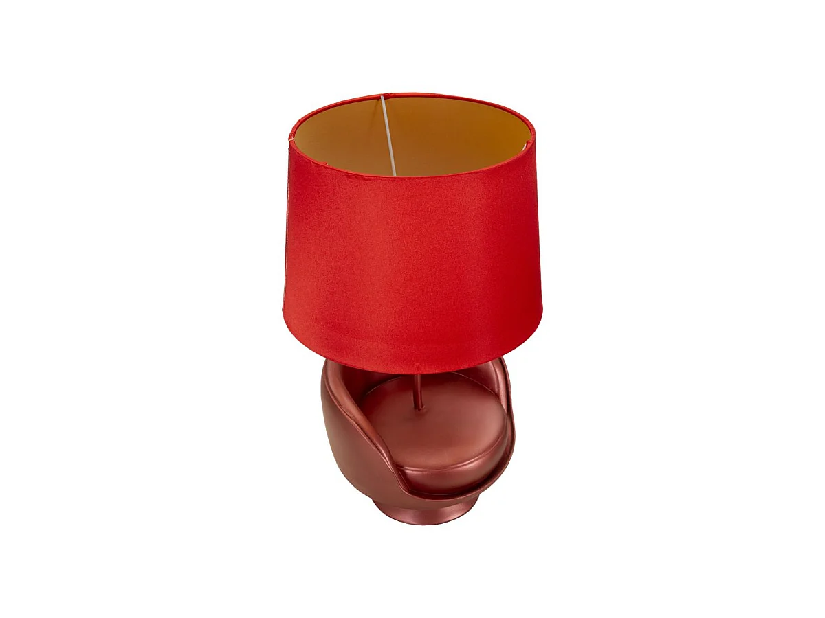 Lampe à Poser Déco "Midcentury" 43cm Rouge