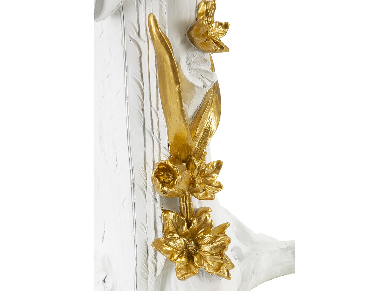 Lampada da tavolo pappagallo in resina bianca e dorata cm 20x20x50,5