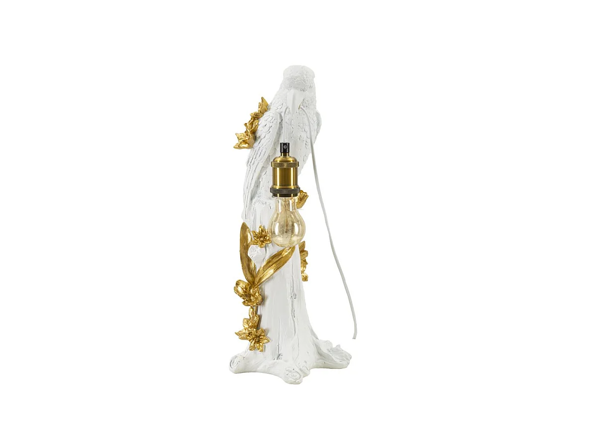 Lampe à Poser en Résine "Perroquet" 50cm Blanc