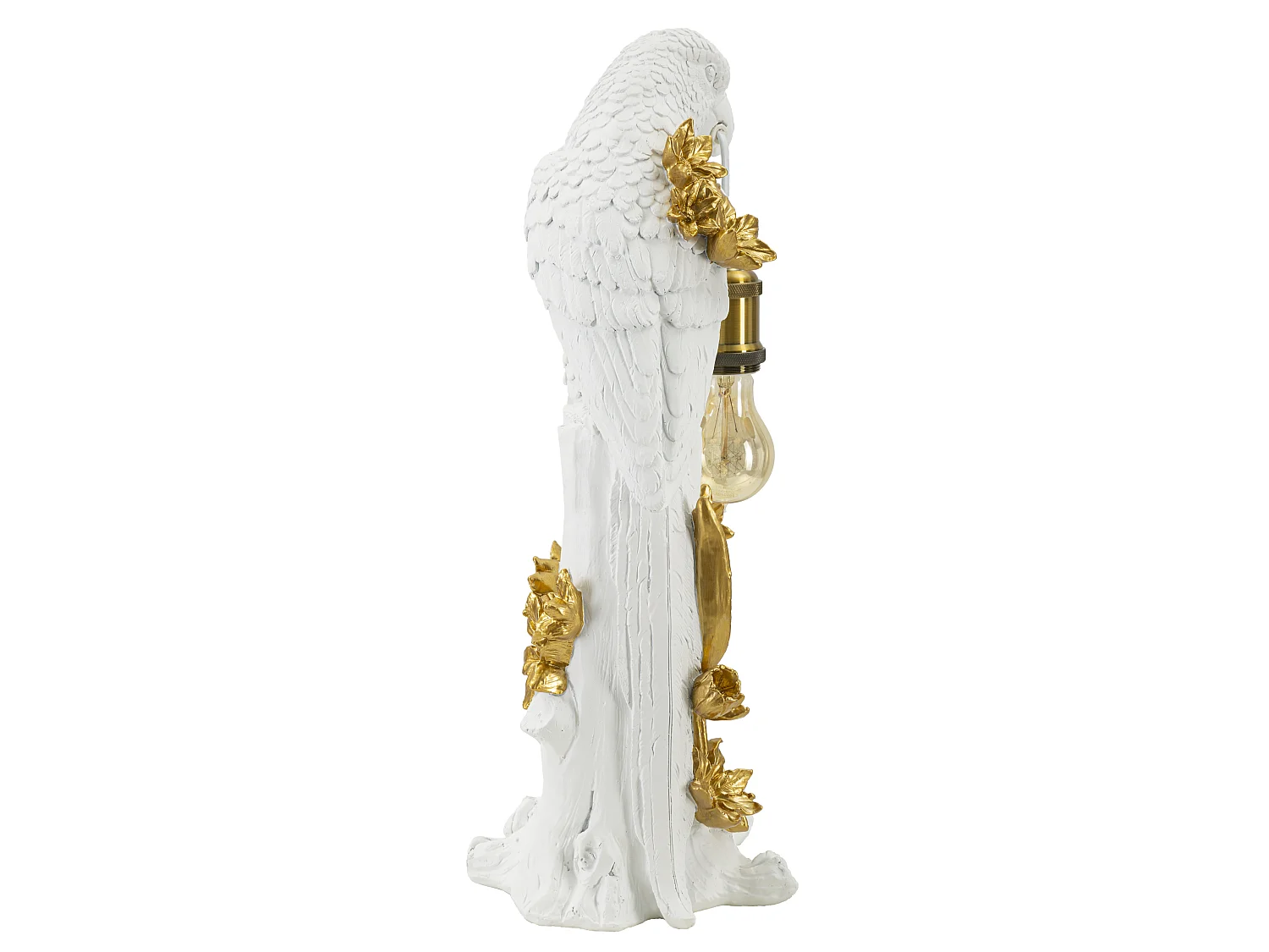 Lampe à Poser en Résine "Perroquet" 50cm Blanc