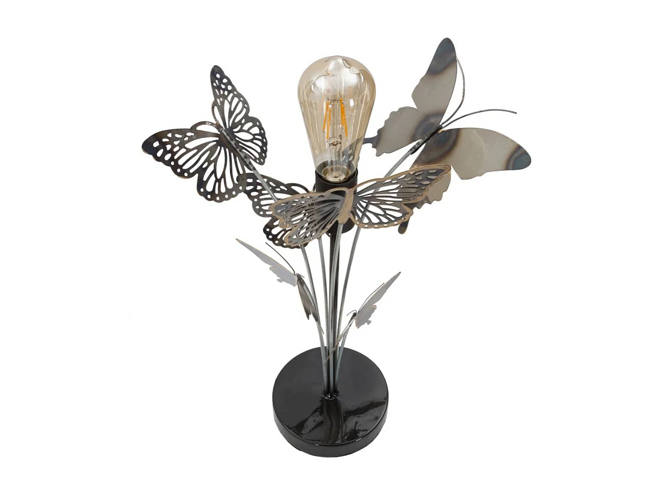 Lampada da tavolo in metallo multicolore con farfalle Ø cm 32x47