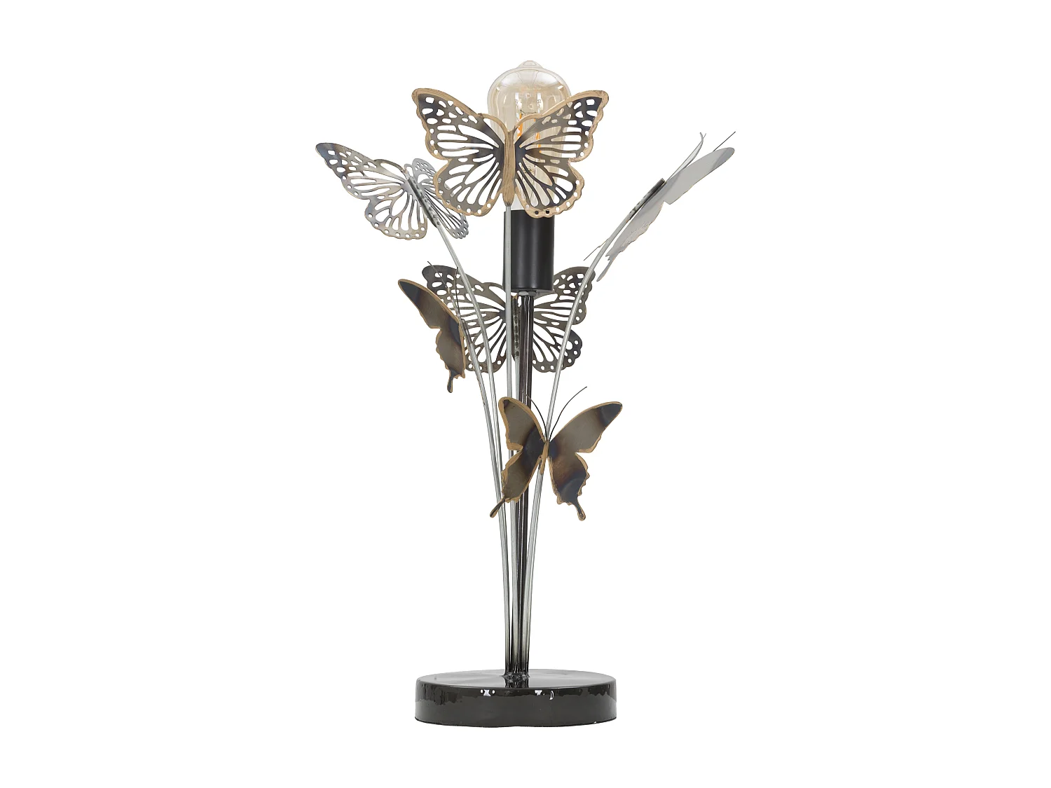 Lampe à Poser en Métal "Papillons" 47cm Multicolore