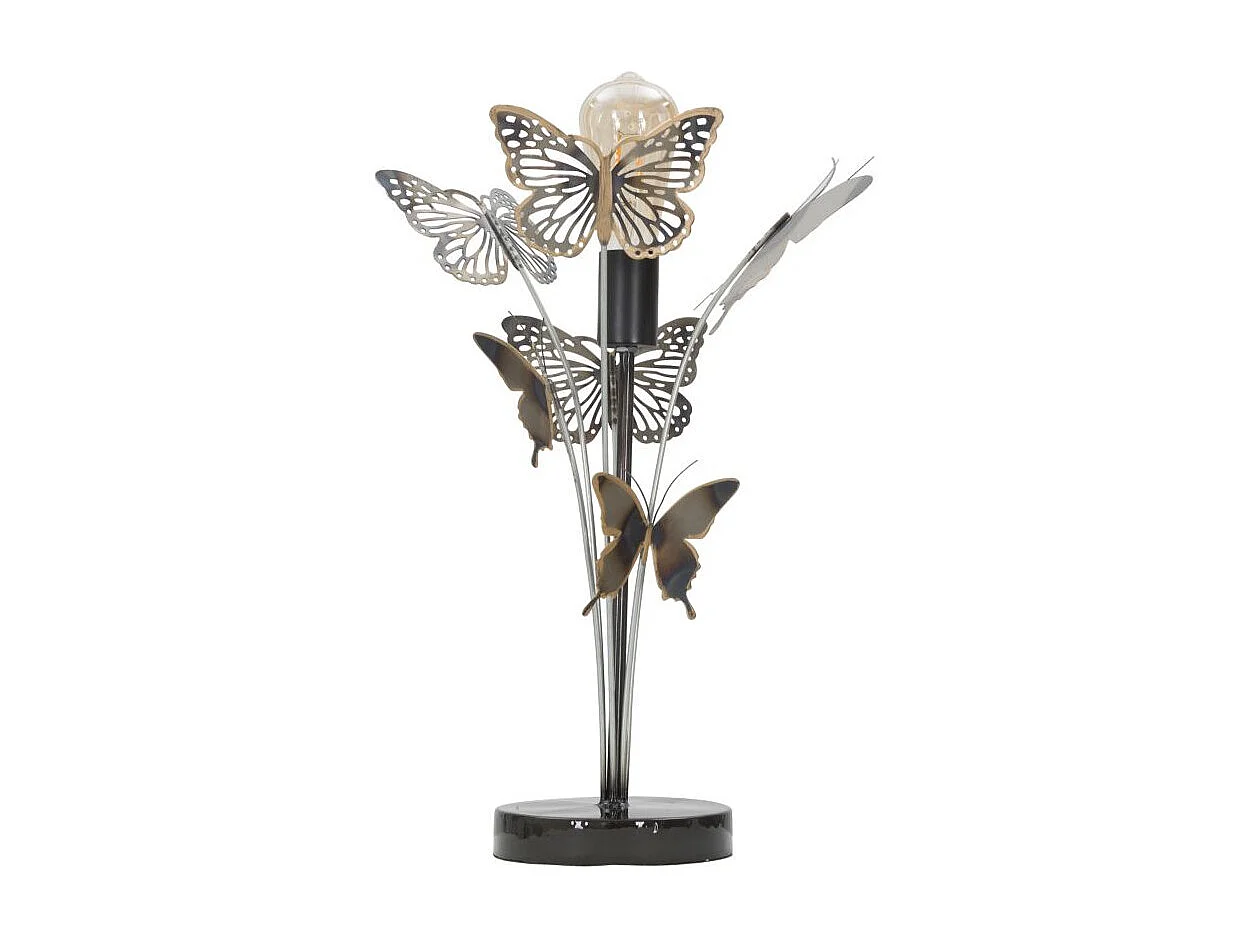 Lampe à Poser en Métal "Papillons" 47cm Multicolore
