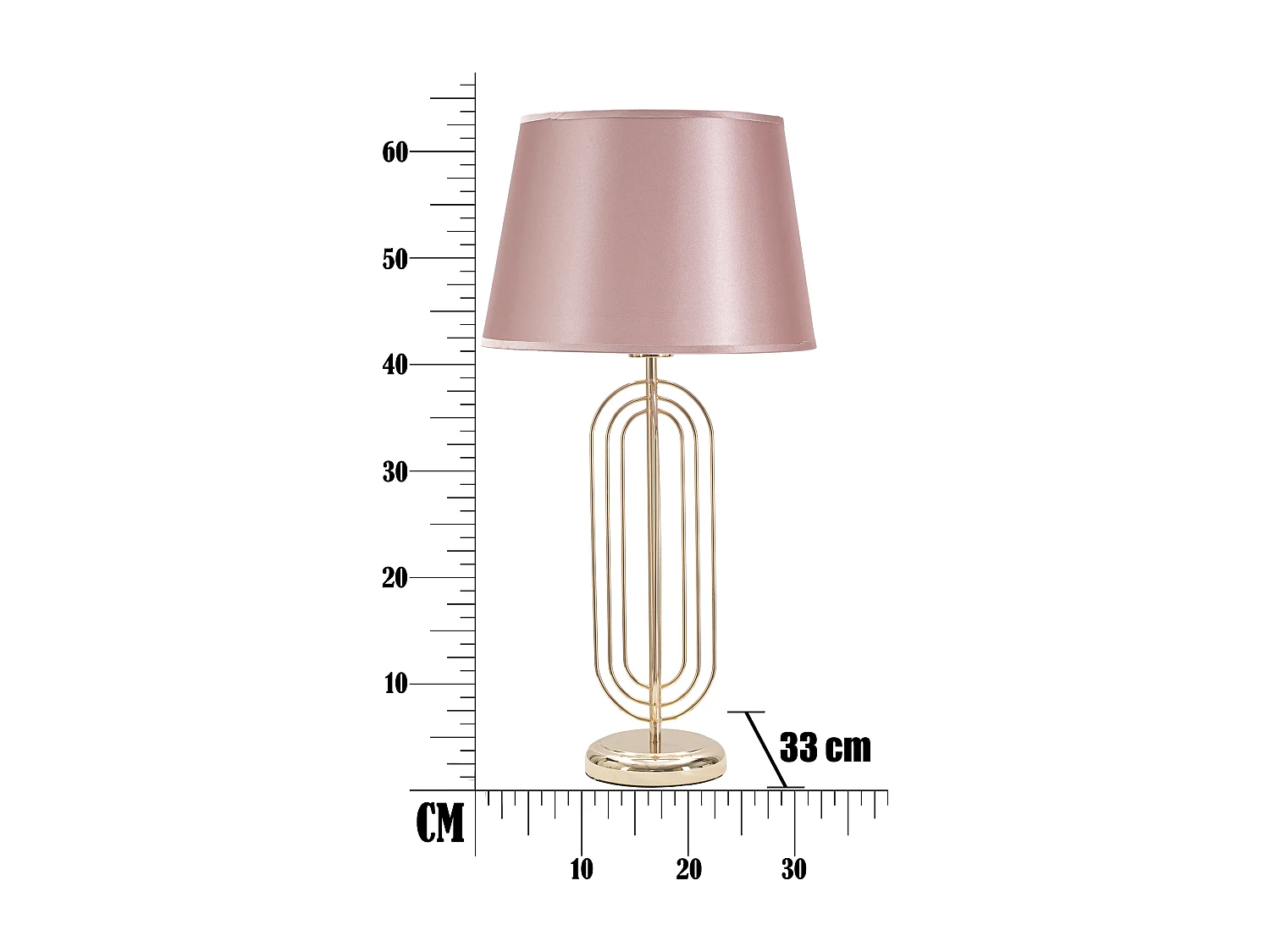 Lampe à Poser Design en Métal "Krista" 64cm Rose & Or