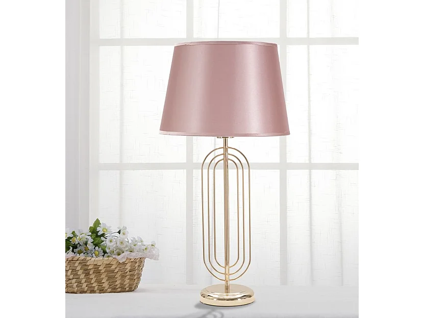 Lampe à Poser Design en Métal "Krista" 64cm Rose & Or