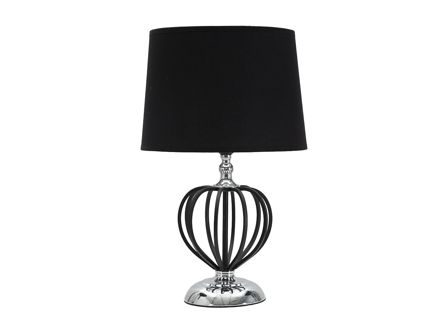 Lampada in metallo nera con paralume nero Ø cm 28x44,5