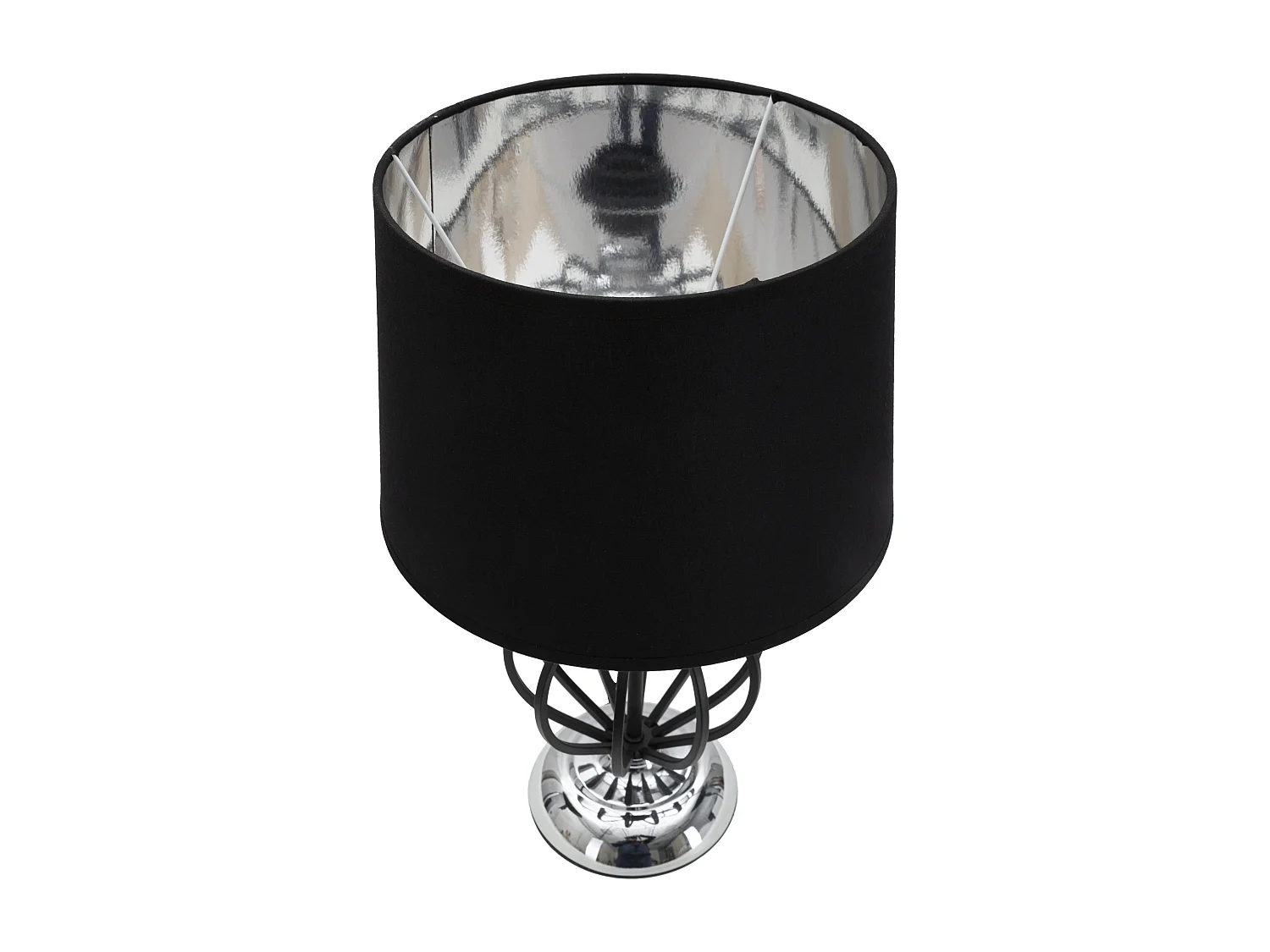 Lampada in metallo nera con paralume nero Ø cm 28x44,5