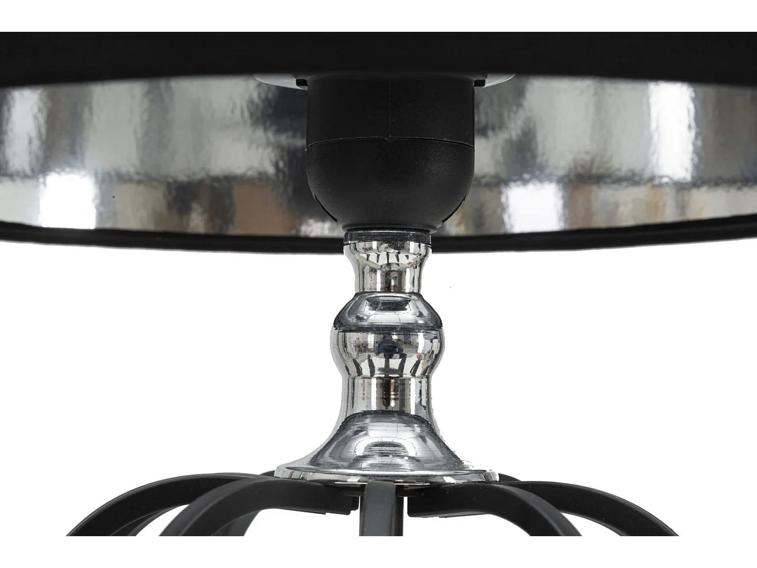 Lampada in metallo nera con paralume nero Ø cm 28x44,5