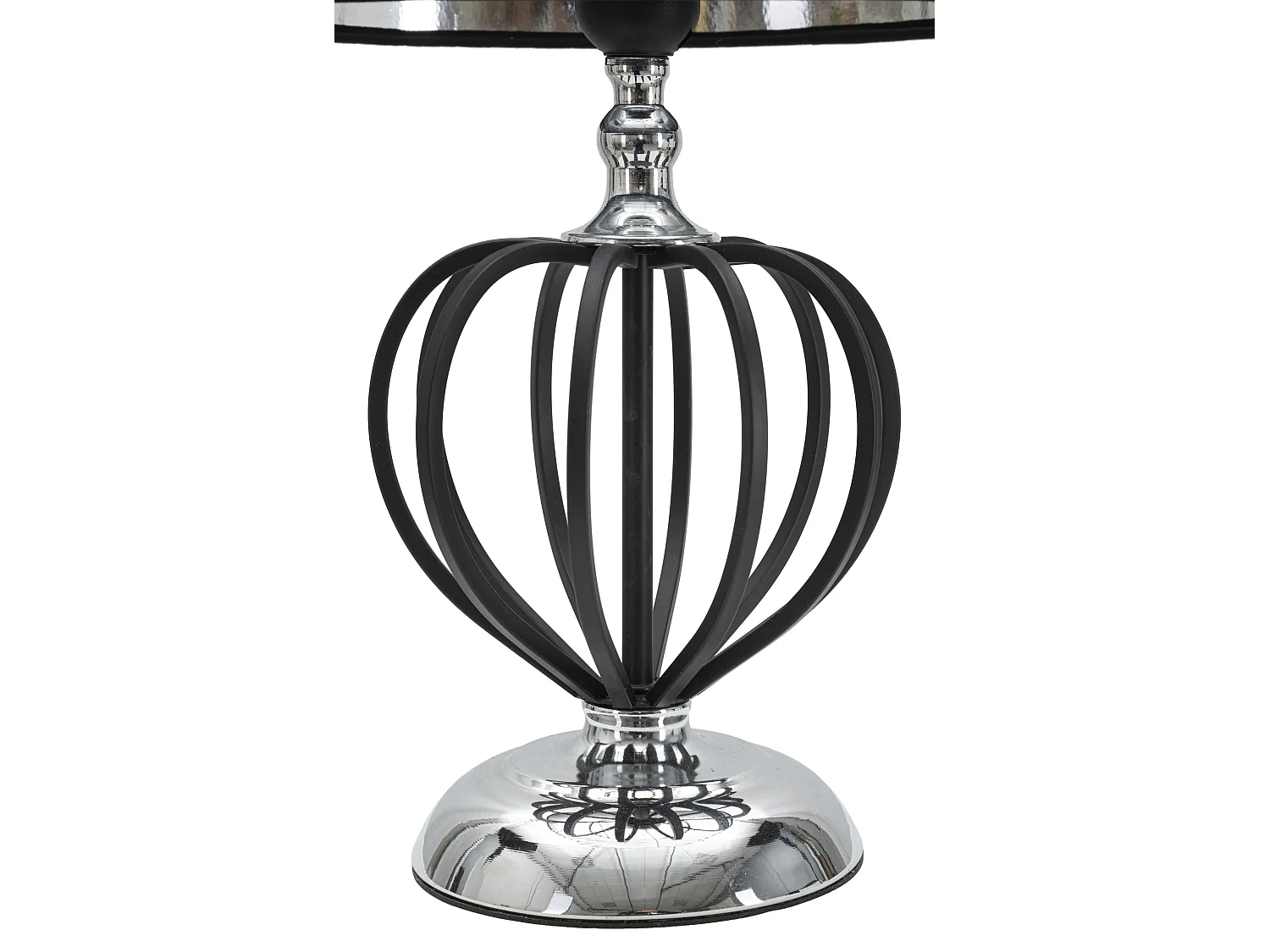 Zwarte metalen lamp met zwarte lampenkap Ø cm 28x44,5