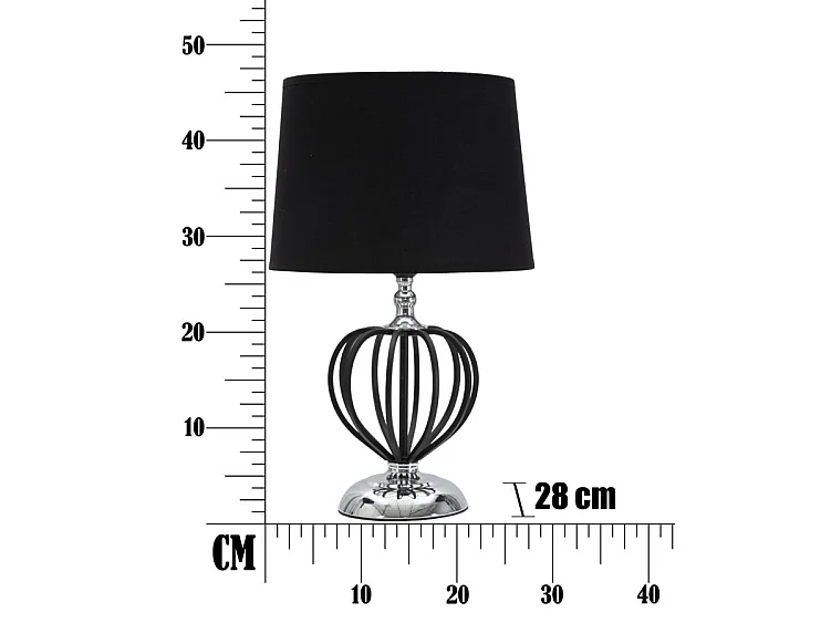 Lampe à Poser en Métal "Darky" 44cm Noir & Argent