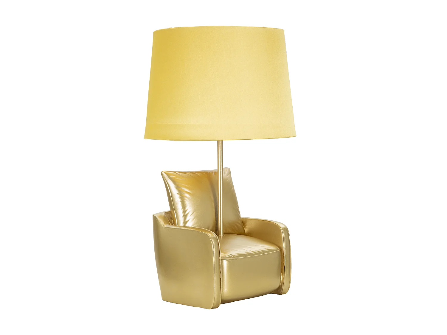 Lampada da tavolo poltrona in resina dorata Ø cm 26x46