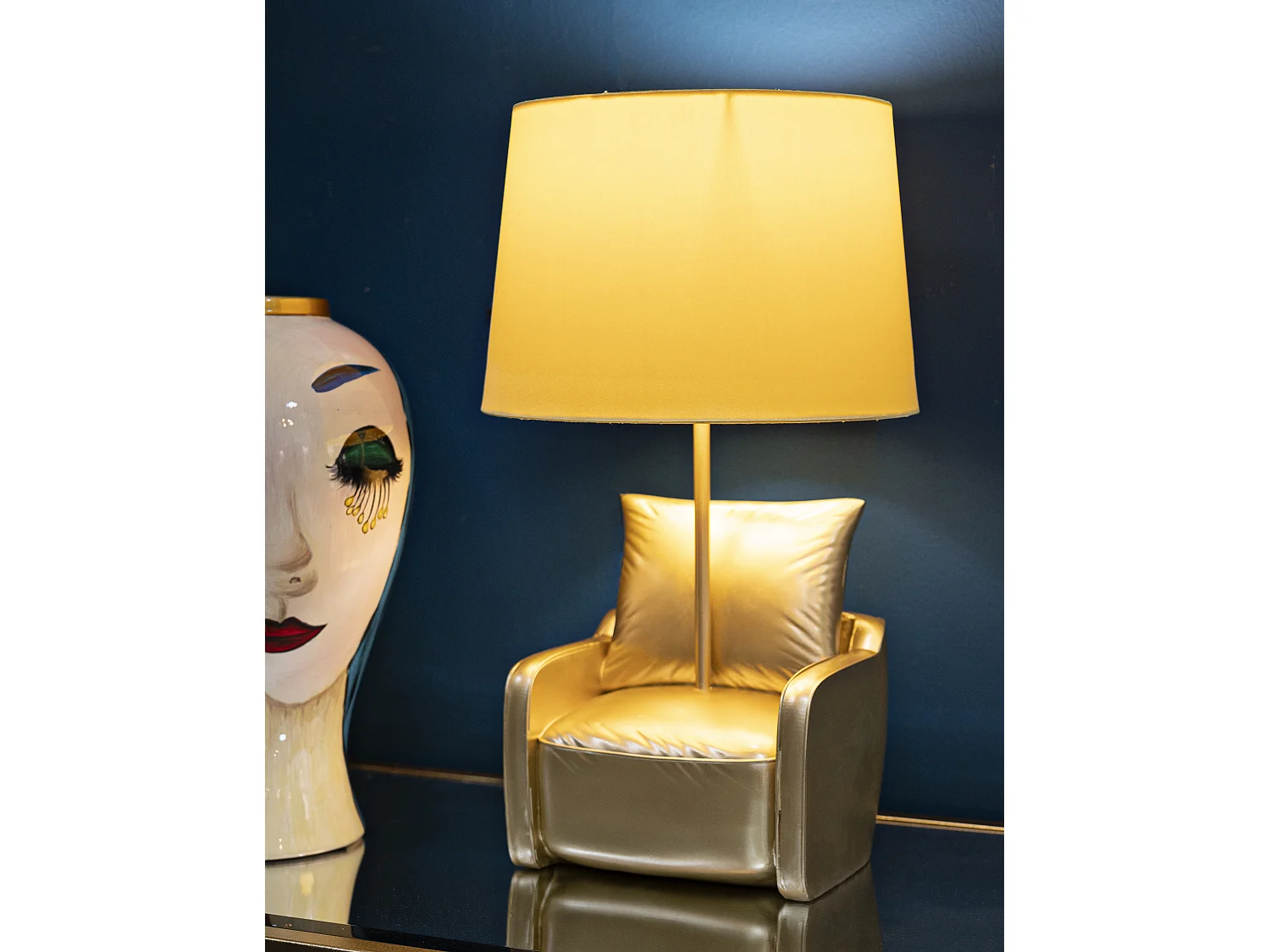 Lampe à Poser Déco "Midcentury" 46cm Or