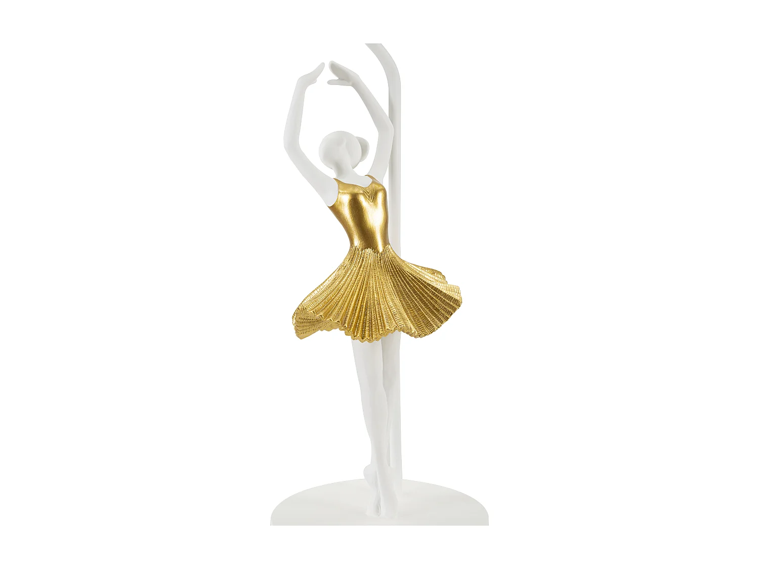 Lampe à Poser en Résine "Dancer" 64cm Blanc & Or