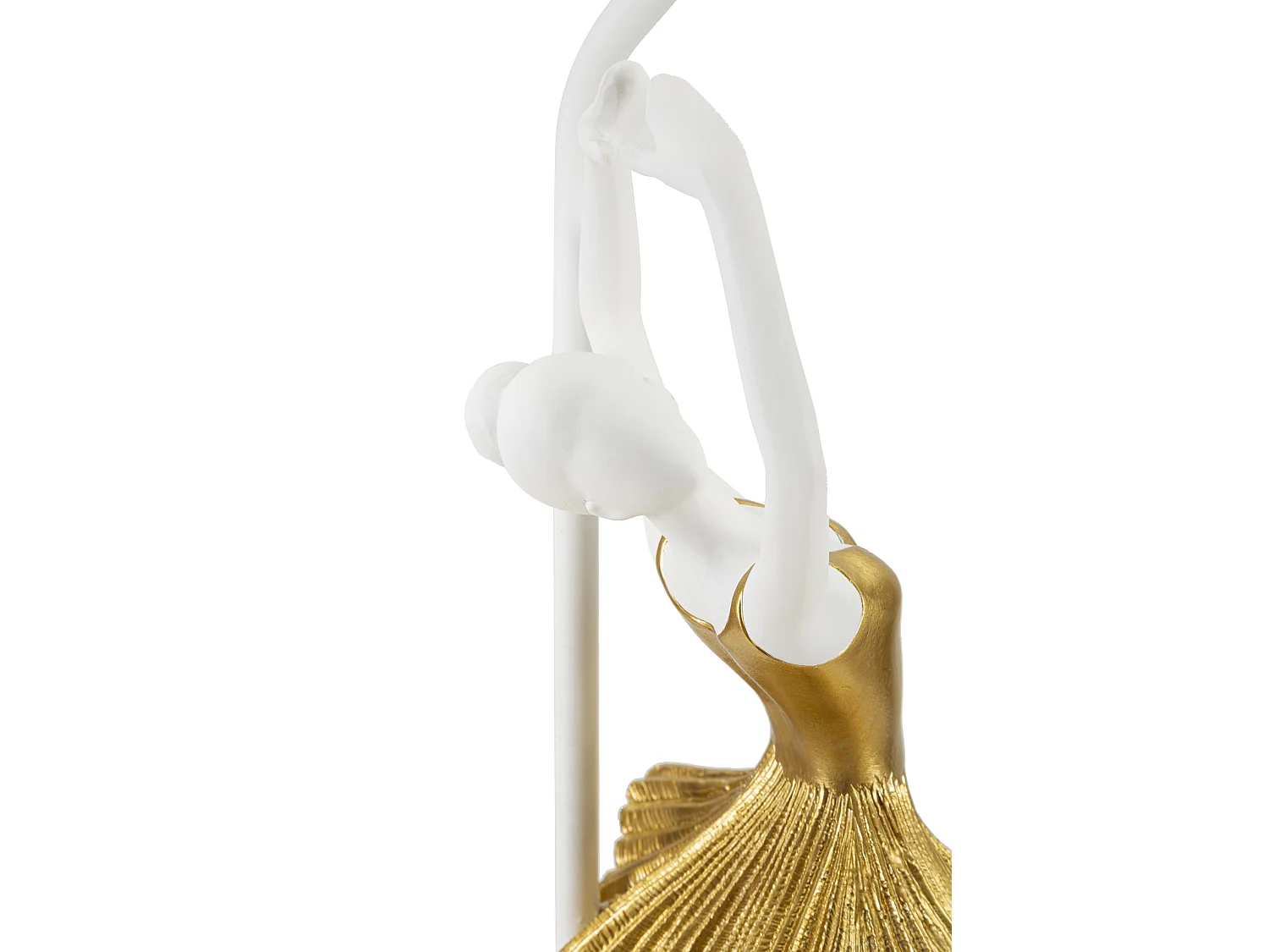 Lampe à Poser en Résine "Dancer" 64cm Blanc & Or
