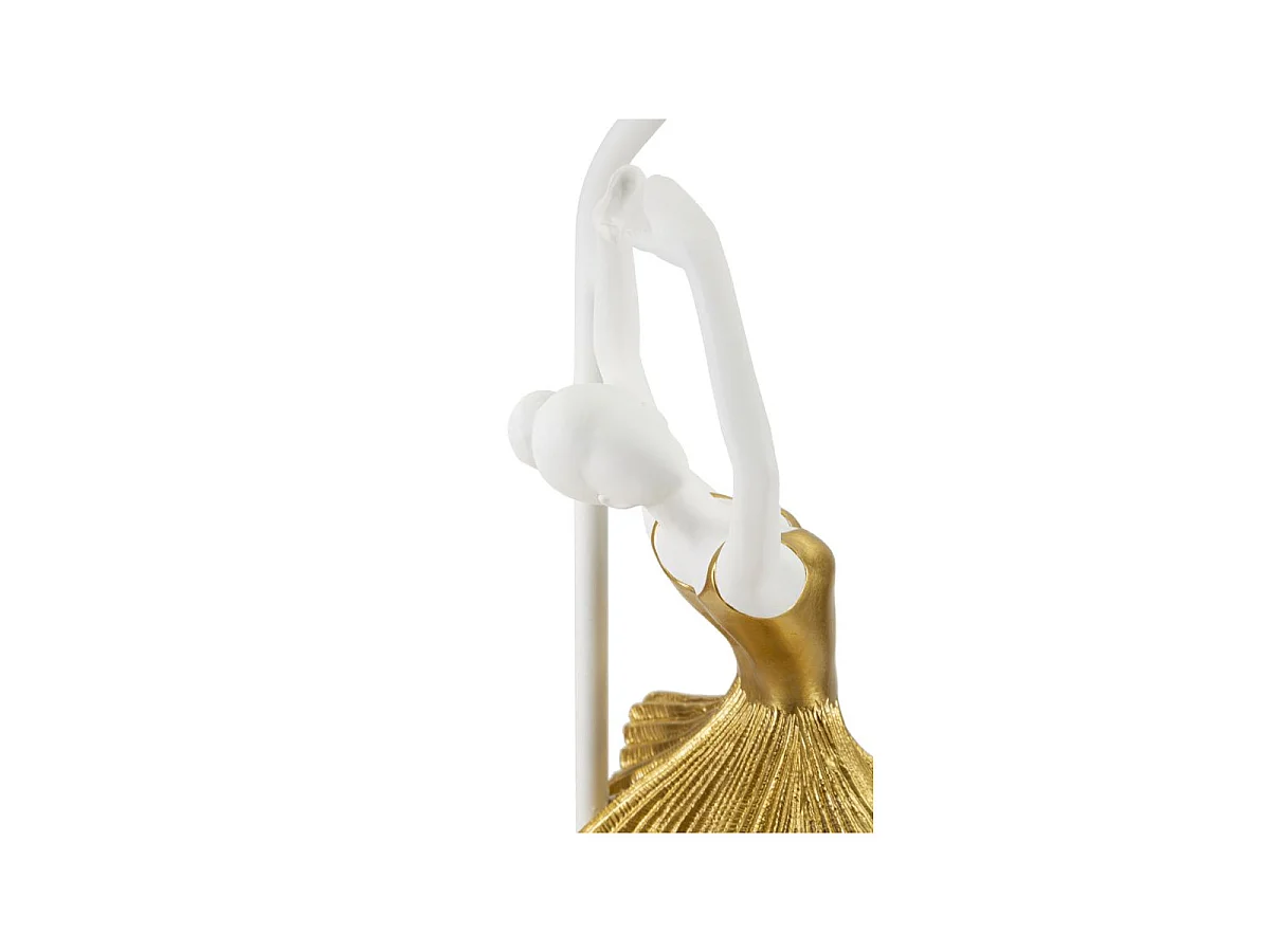 Lampe à Poser en Résine "Dancer" 64cm Blanc & Or