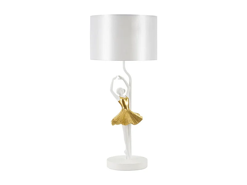 Lampe à Poser en Résine "Dancer" 64cm Blanc & Or