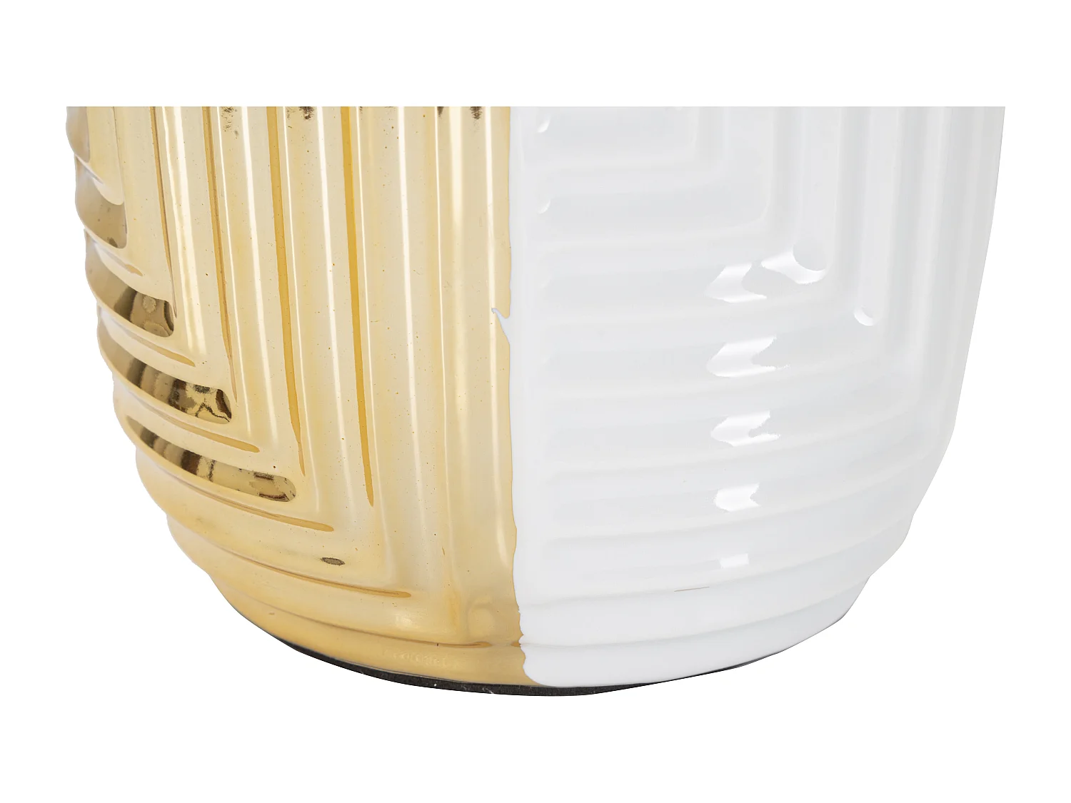 Lampe à Poser en Céramique "Line" 54cm Blanc & Or