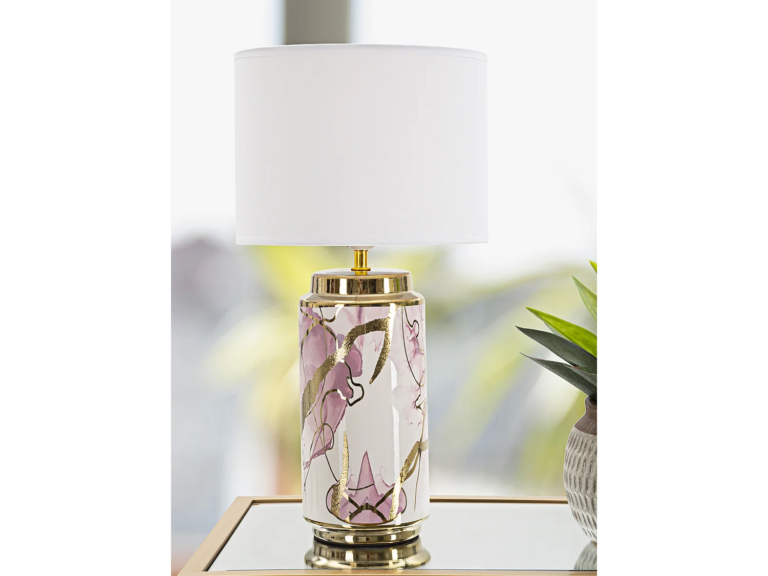 Lampe à Poser en Céramique "Abstract" 48cm Multicolore