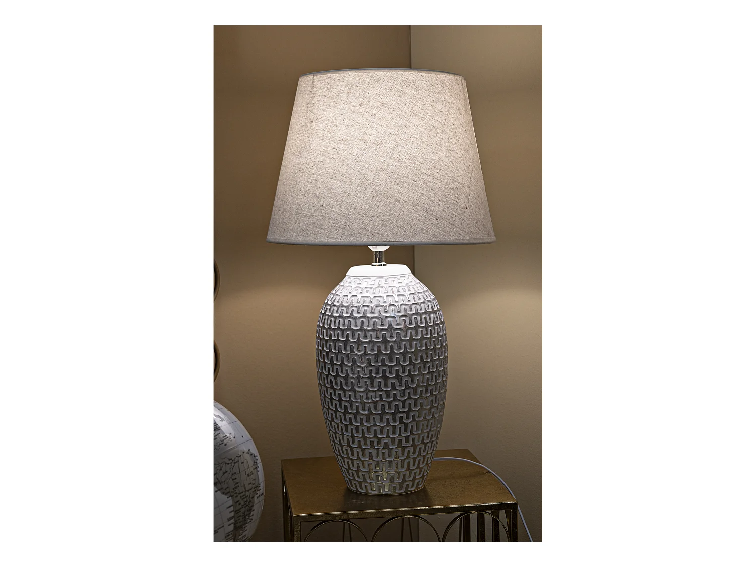 Lampe à Poser en Résine "Wave" 65cm Blanc